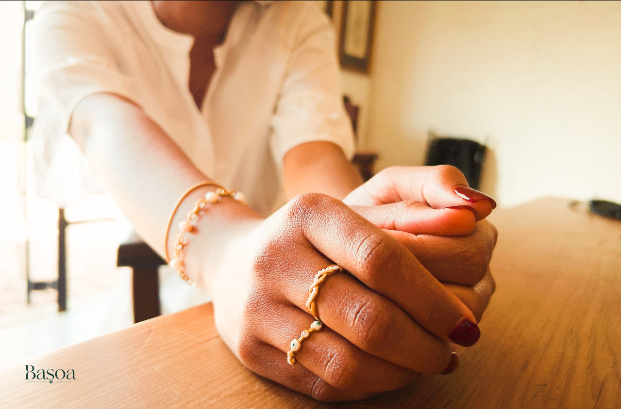 FRANGIPANI PEARL RING